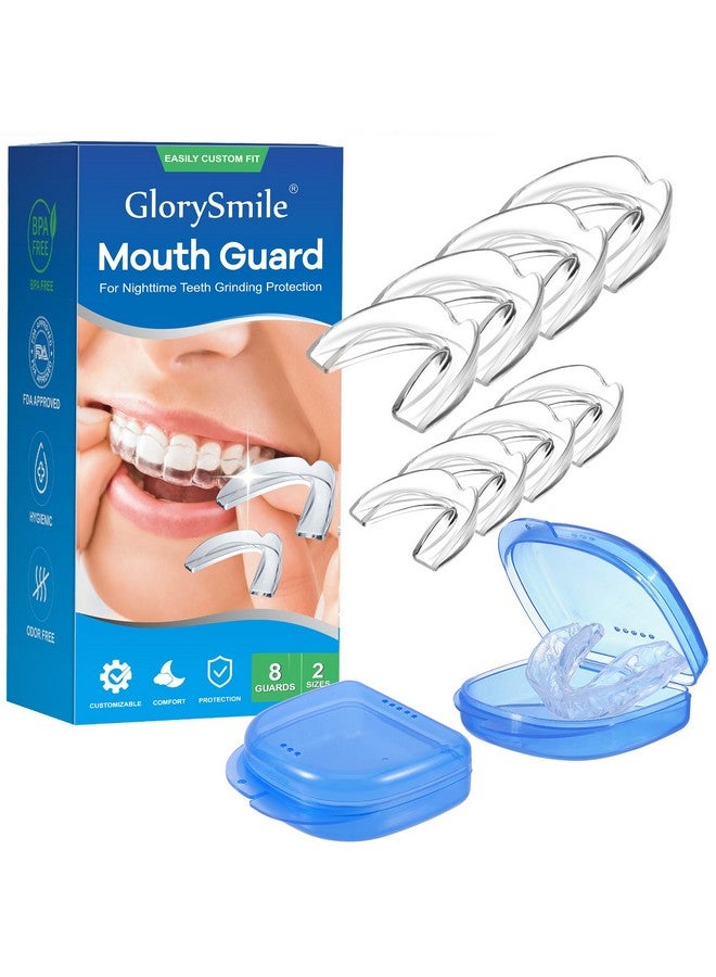 NEATEETH Glorysmile Mouth Guard For Clenching Teeth At Night, Upgraded Night Guards For Teeth Grinding, Pack Of 8 Moldable Mouth Guard Stops Bruxism And Teeth Clenching 2 Sizes With Two Travel Cases  - Image 1