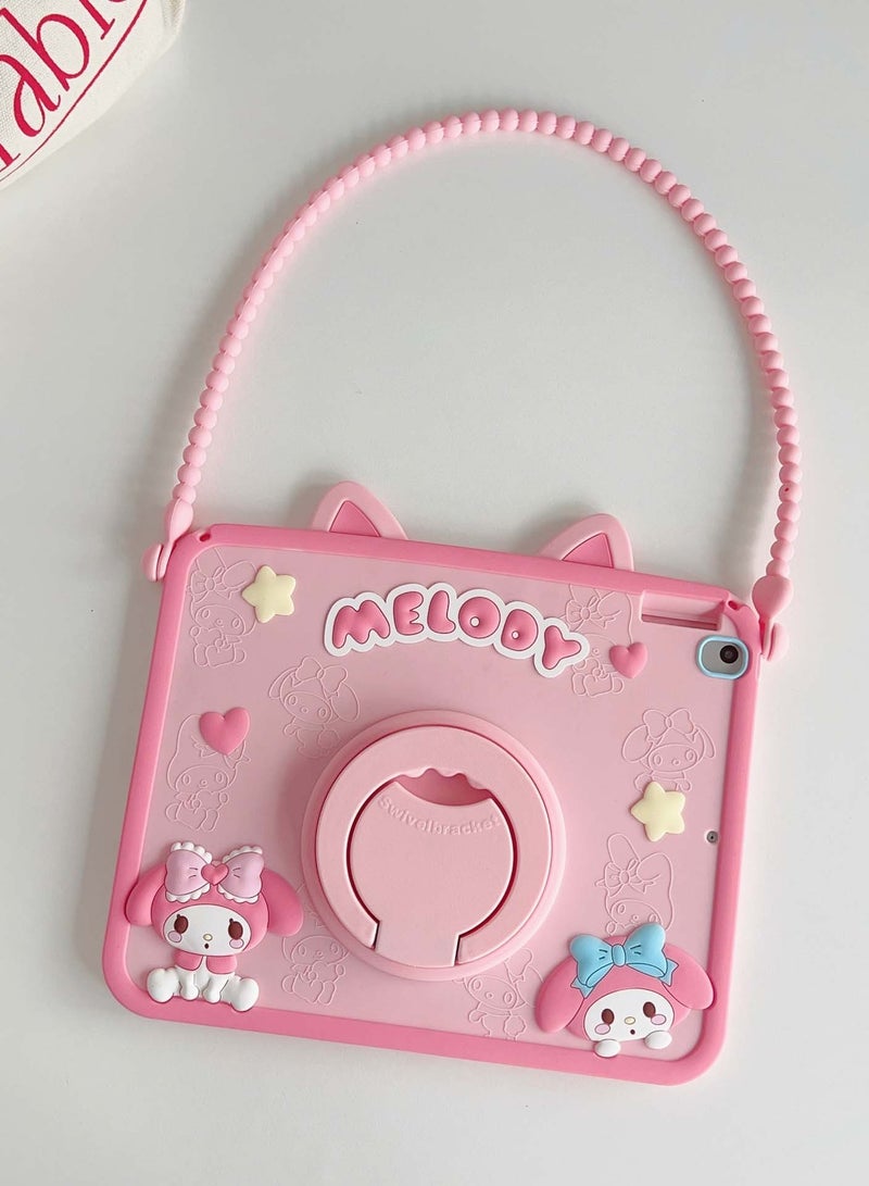 واقي كرتوني لجهاز Samsung Galaxy Tab A9 plus 11 بوصة حافظات مع حامل أقلام ومقبض وحمالة كتف وحزام كتف غطاء كرتوني لطيف للفتيات المراهقات لجهاز Samsung Galaxy Tab A9 plus - Image 3