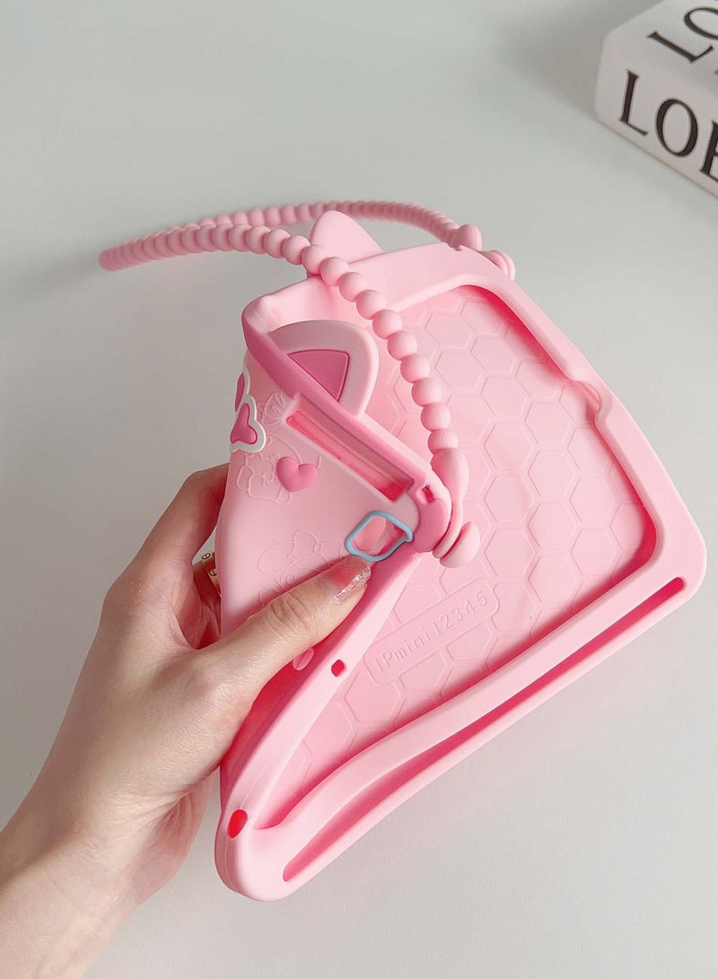 واقي كرتوني لجهاز Samsung Galaxy Tab A9 plus 11 بوصة حافظات مع حامل أقلام ومقبض وحمالة كتف وحزام كتف غطاء كرتوني لطيف للفتيات المراهقات لجهاز Samsung Galaxy Tab A9 plus - Image 4