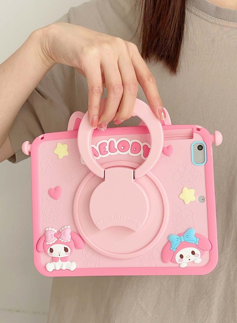 واقي كرتوني لجهاز Samsung Galaxy Tab A9 plus 11 بوصة حافظات مع حامل أقلام ومقبض وحمالة كتف وحزام كتف غطاء كرتوني لطيف للفتيات المراهقات لجهاز Samsung Galaxy Tab A9 plus - Image 5
