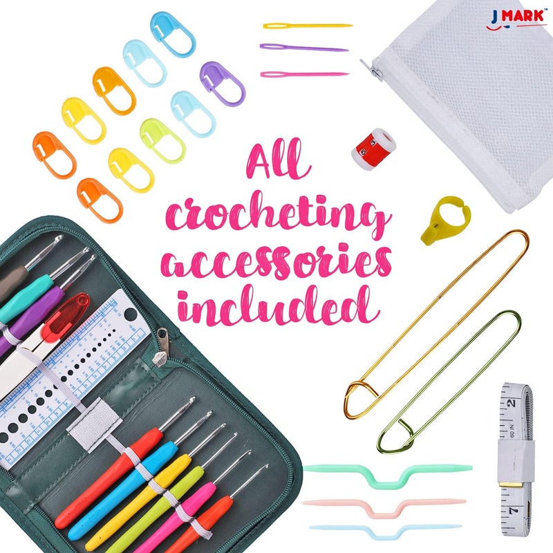 J MARK Acrylic Crochet Kit for Beginners – Premium Crochet Starter Kit for Adults Bundle - Image 4
