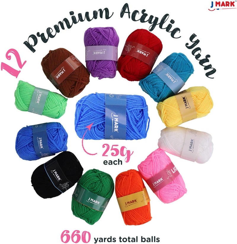J MARK Acrylic Crochet Kit for Beginners – Premium Crochet Starter Kit for Adults Bundle - Image 3