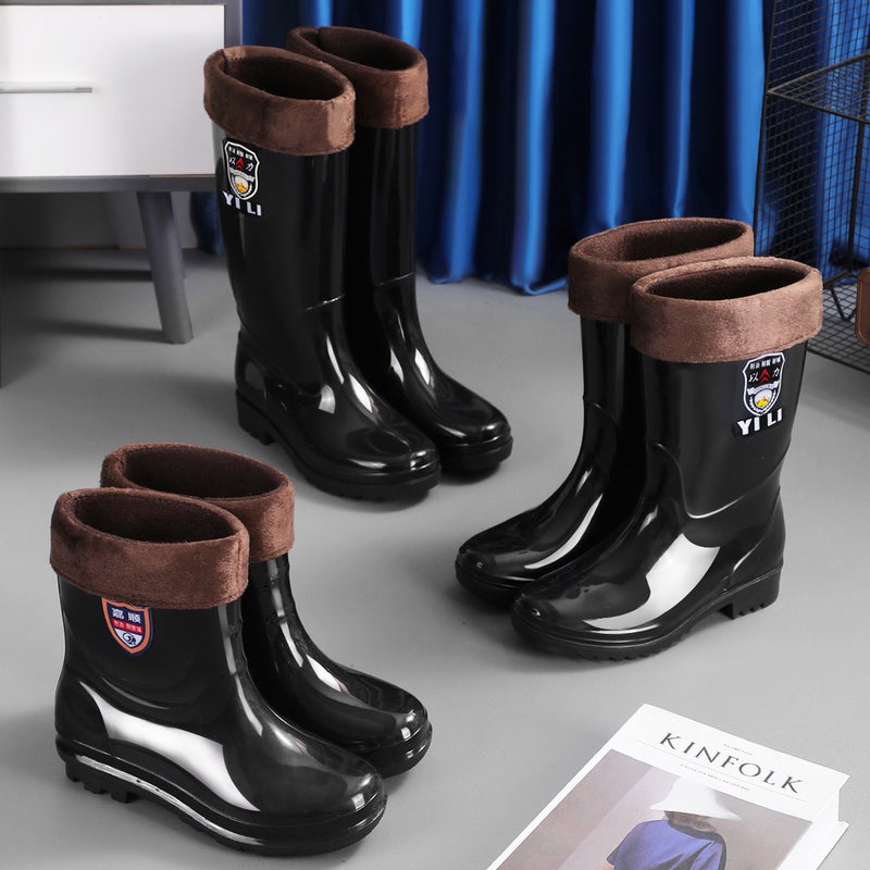 [Multiple Heights Available] Men'S Black High-Top Rain Boots, Four-Season Non-Slip, Waterproof And Wear-Resistant, Medium And Short-Top Waterproof Rain Boots - Image 5