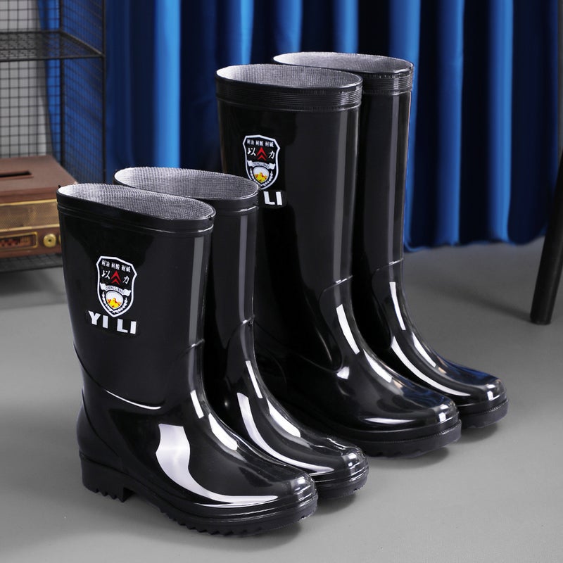 [Multiple Heights Available] Men'S Black High-Top Rain Boots, Four-Season Non-Slip, Waterproof And Wear-Resistant, Medium And Short-Top Waterproof Rain Boots - Image 3