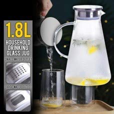 AARKRI SALES 1800ml Glass Water Jug with Lid Glass Pitcher Hot Water Jug Milk Carafe Glass Water Jug for Dining Table 1.8 L - Image 3