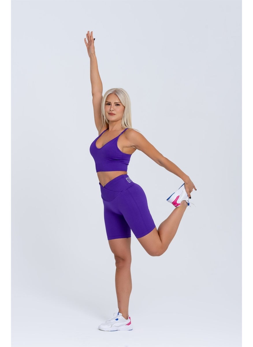 Gymwolves Women's Sports Shorts | Seamless Sports Shorts | Roving | Wrapped Model |  - Image 3