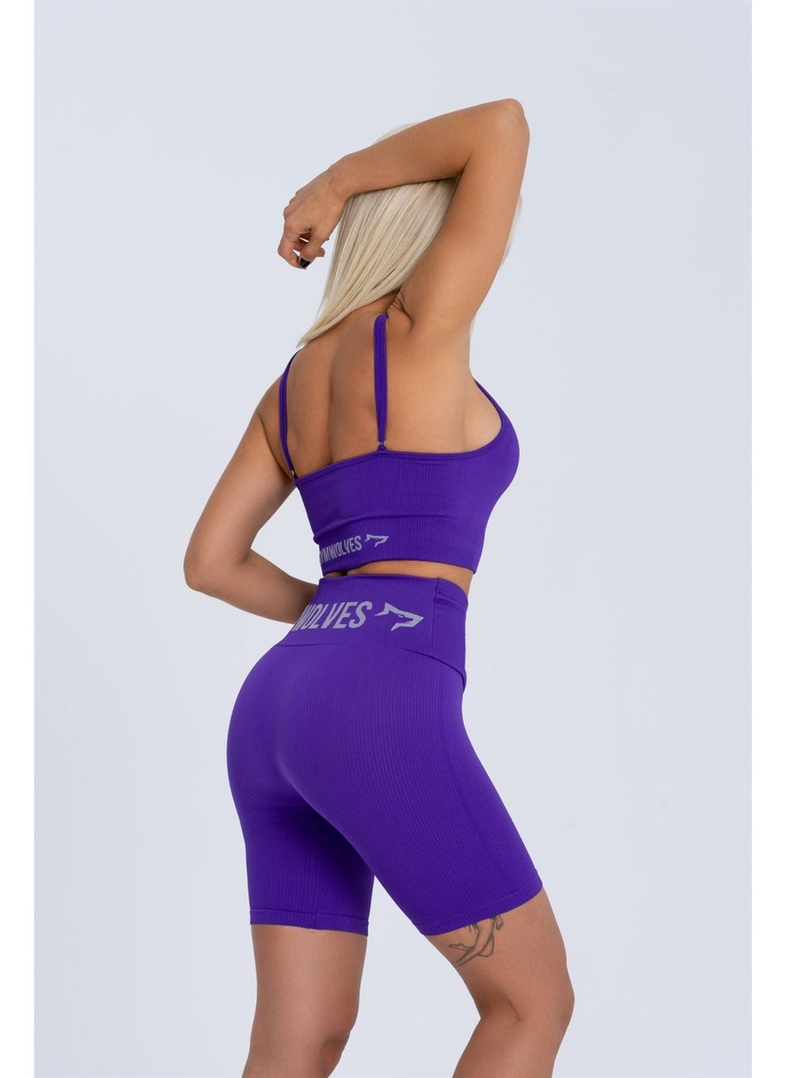 Gymwolves Women's Sports Shorts | Seamless Sports Shorts | Roving | Wrapped Model |  - Image 1