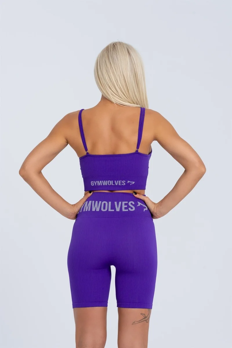 Gymwolves Women's Sports Shorts | Seamless Sports Shorts | Roving | Wrapped Model |