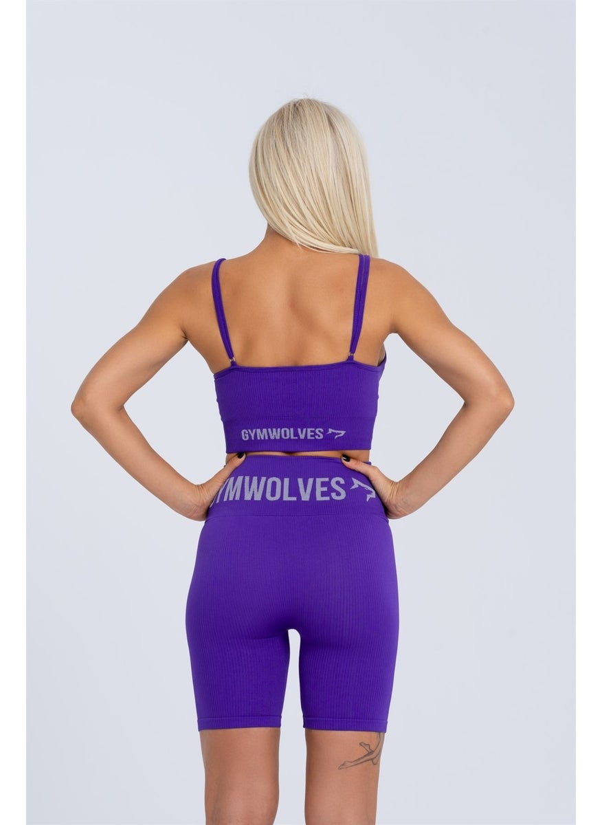 Gymwolves Women's Sports Shorts | Seamless Sports Shorts | Roving | Wrapped Model |  - Image 4