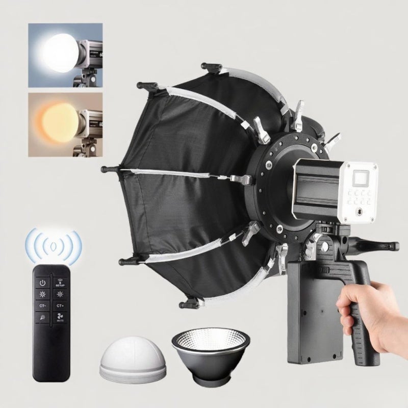 مصباح فيديو LED محمول 700 جم 87 × 72 × 80 مم تصميم كوب مدمج - مصباح فيديو LED محمول يدوي عالي القدرة 60 واط ودرجة إعتماد ألوان 90 ونطاق لون ثنائي قابل للتعديل 2800 كلفن-6800 كلفن لتسجيل الفيديو في الهواء الطلق والداخلية والبث المباشر للمنتجات - Image 1