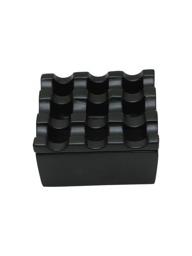 RAJ Square 9 Holes Ash Tray - Black - Image 1