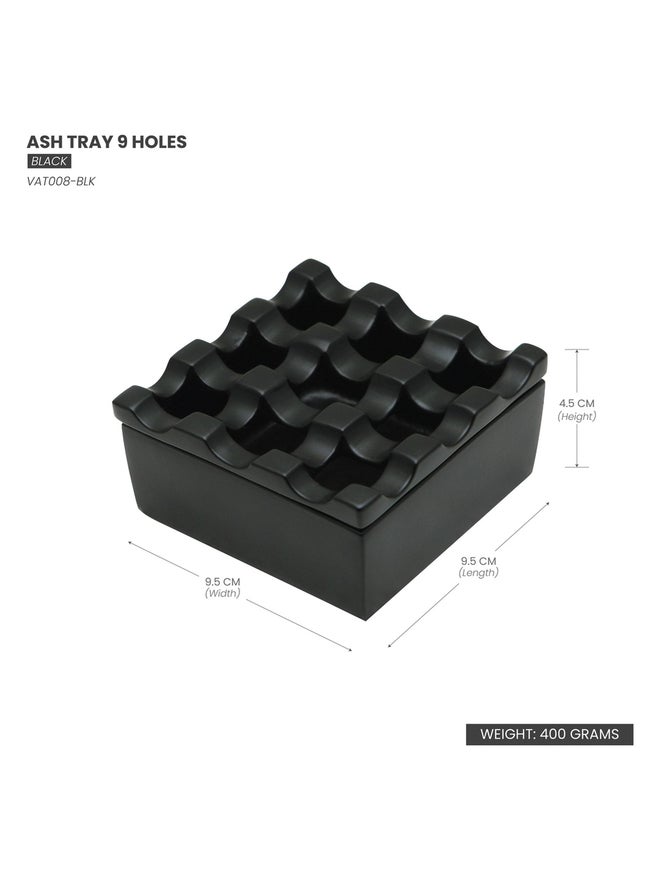 RAJ Square 9 Holes Ash Tray - Black - Image 5