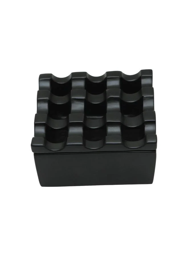 RAJ Square 9 Holes Ash Tray - Black