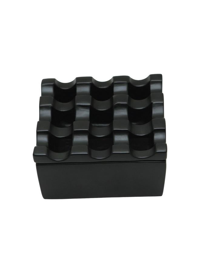 RAJ Square 9 Holes Ash Tray - Black - Image 1