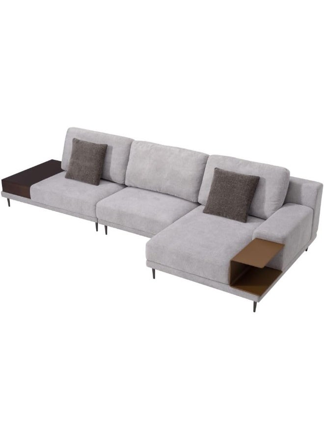 Comfynest Comfynest Hamburg Fabric 3Seater Corner Sofa Warm With 2 Years Warranty 521X155X100Cm Grey - Image 3