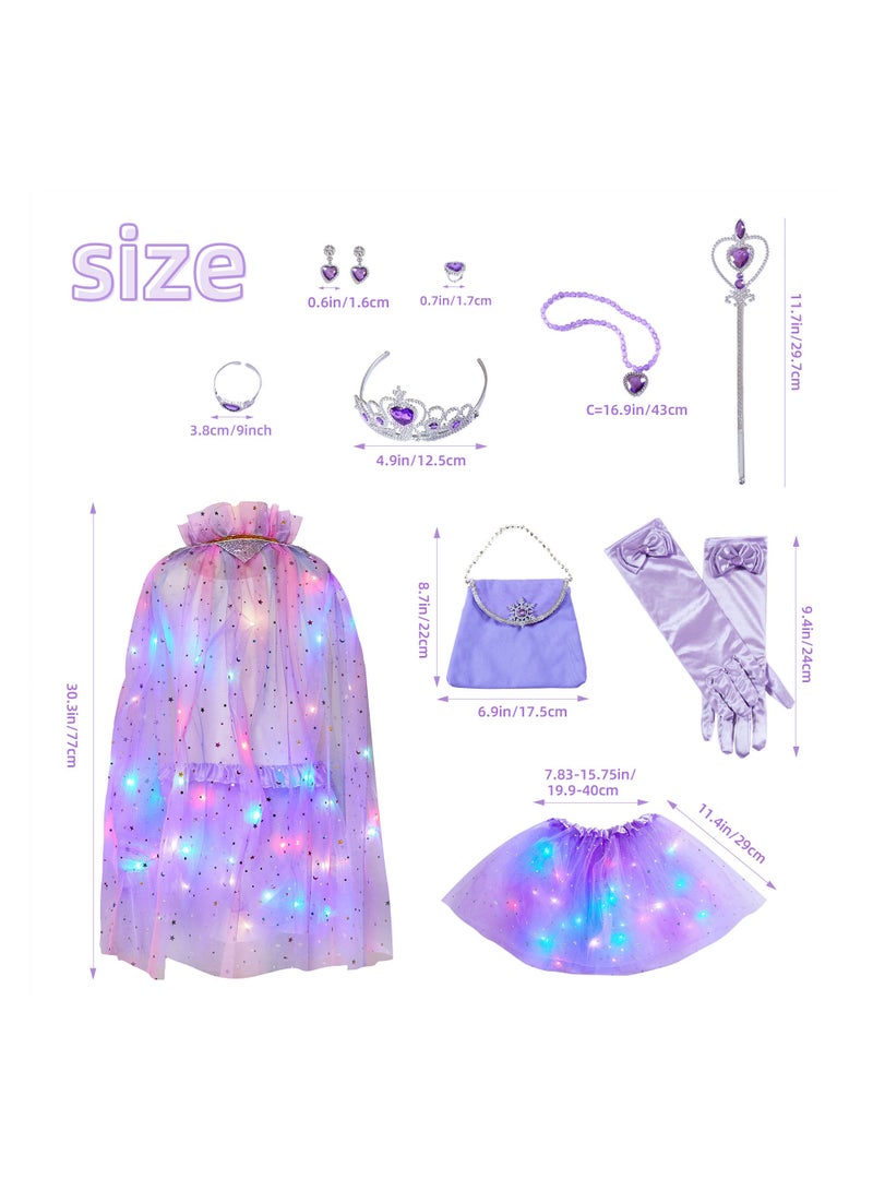Pink-Set of 10pcs Princess Lighted up  Pink Costume Cosplay Party Dress up for Girl - Image 3