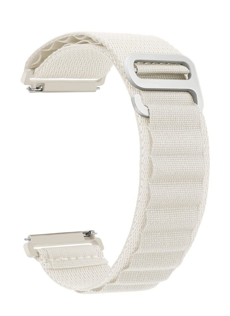 Generic - Alpine Loop 22mm Compatible With Realme Dizo Watch Pro Smartwatch, Durable Sport Nylon Strap With Titanium G Hook  WHITE - Image 1