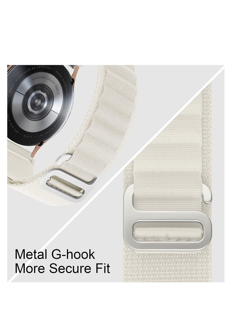 Generic - Alpine Loop 22mm Compatible With Realme Dizo Watch Pro Smartwatch, Durable Sport Nylon Strap With Titanium G Hook  WHITE - Image 1