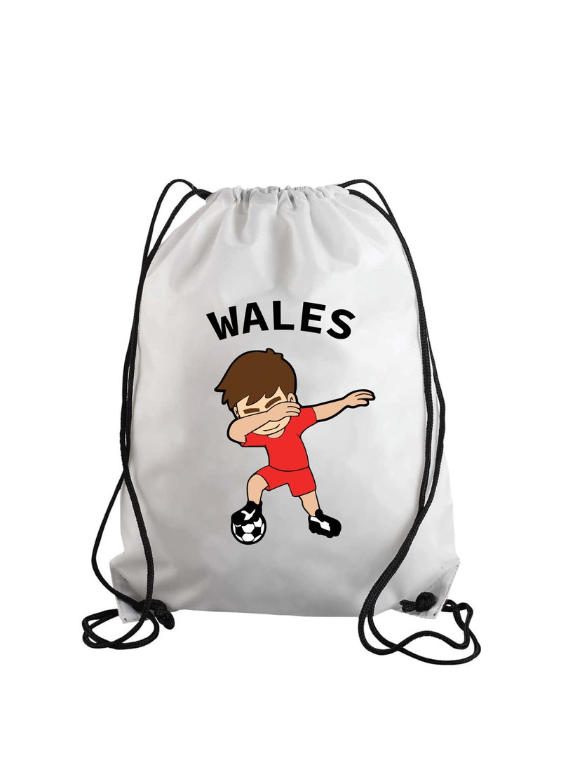 Wales Soccer Drawstring Bag or Backpack Suitable for Adults and Kids and Sports Fans (Design 2)