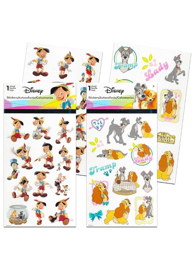 Artist Unknown Classic Disney Stickers Party Favors Mega Assortment ~ Bundle Includes 16 Disney Sticker Sheets Featuring Bambi, 101 Dalmatians, Lion King, Jungle Book, Pinocchio, and More (Over 200 Stickers!)  - Image 1