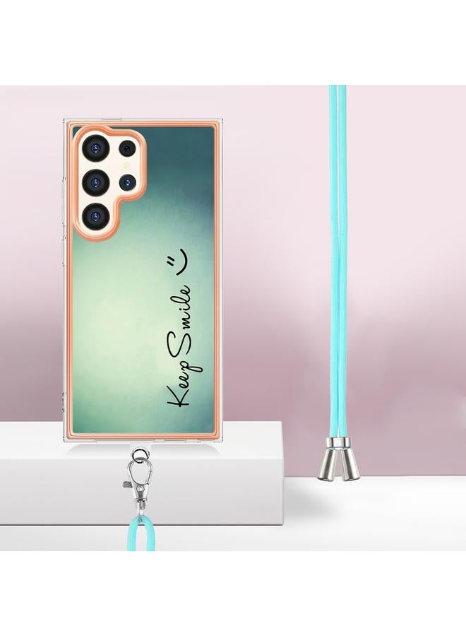 S-TOP Case For Samsung Galaxy S24 Ultra 5G Electroplating Dual-side IMD Phone Case with Lanyard - Image 3