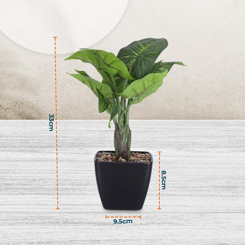 Kuber Industries Artificial Plants for Home Décor|Natural Looking Indoor Fake Plants with Pot|Artificial Flowers for Decoration (Green) - Image 3