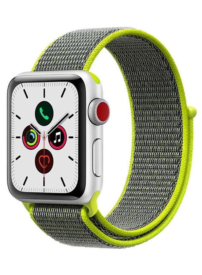 NIBEMINENT Solid Replacement Band For Apple Watch Series 5/4/3/2/1 Green/Grey - Image 1