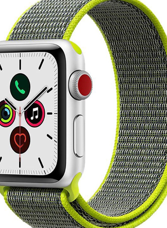 NIBEMINENT Solid Replacement Band For Apple Watch Series 5/4/3/2/1 Green/Grey - Image 2