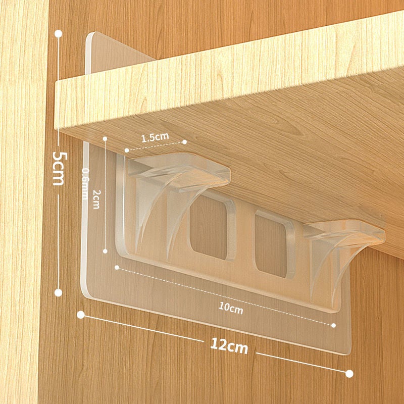 Non-perforated wardrobe sub-layered partition strong paste layer support triangle bracket load-bearing layer support right-angle support 6*12 double row mop [with screw hole]
