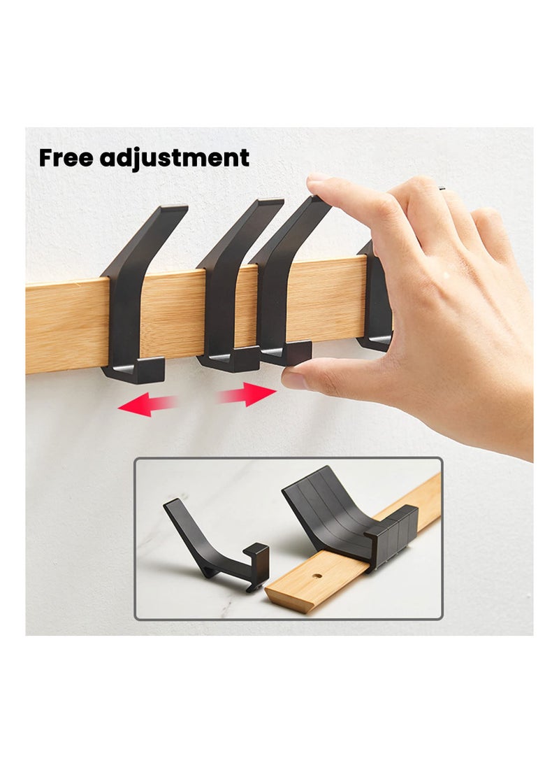 SYOSI Wooden Coat Rack Wall Mounted, Aluminum Wall Mounted Coat Hook Wall Mounted Coat Rack Home Decor Coat Hook Durable Wooden Wall Coat Rack Wall Decor Coat Rack for Hanging Coats, Hats, Bags, Keys  - Image 4