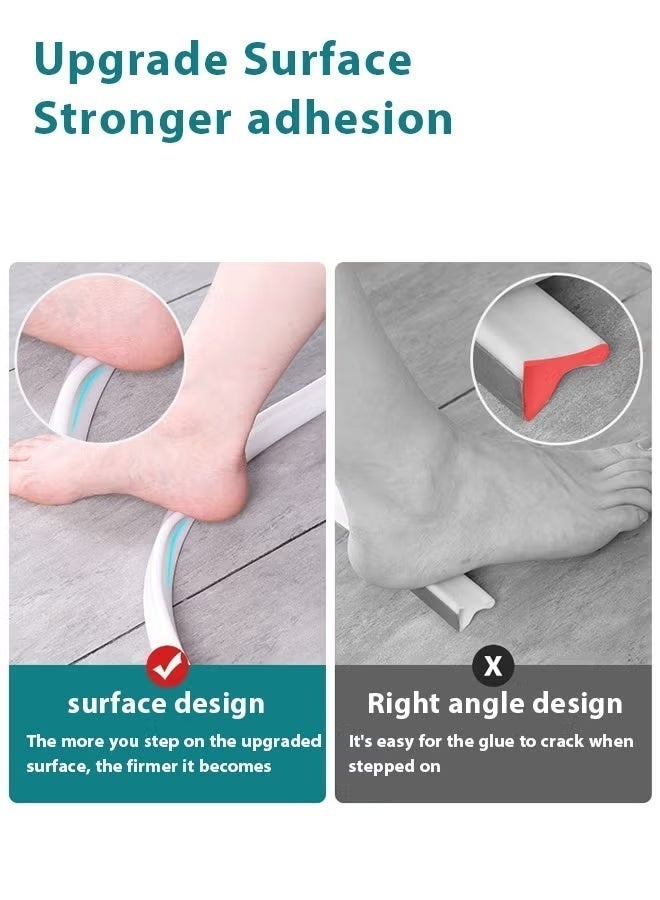 Water Blocking Strip Silicone Shower Water Barrier Strip Self-Adhesive Adjustable Dry Wet Separation Water Barrier Strip Water Shower Barrier Water Dam Silicone Bathroom Water Stopper Strip Flexible Water Retaining Strip Wet And Dry Separation Seal  for Bathroom Kitchen Countertop Sink  Easy Peel-and-Stick Installation 1M - Image 5