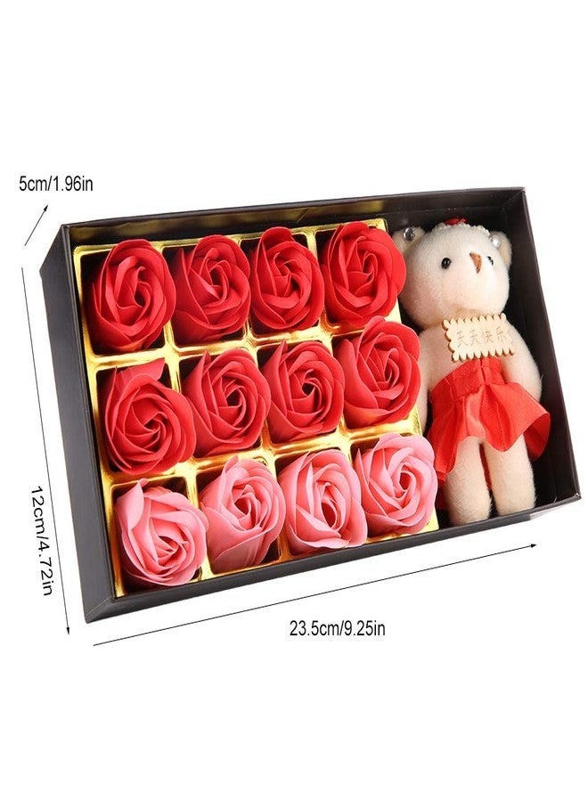 Uxsiya Soap Rose 12 piece Soap Flower for Thanksgiving (Red Gradient - Image 4
