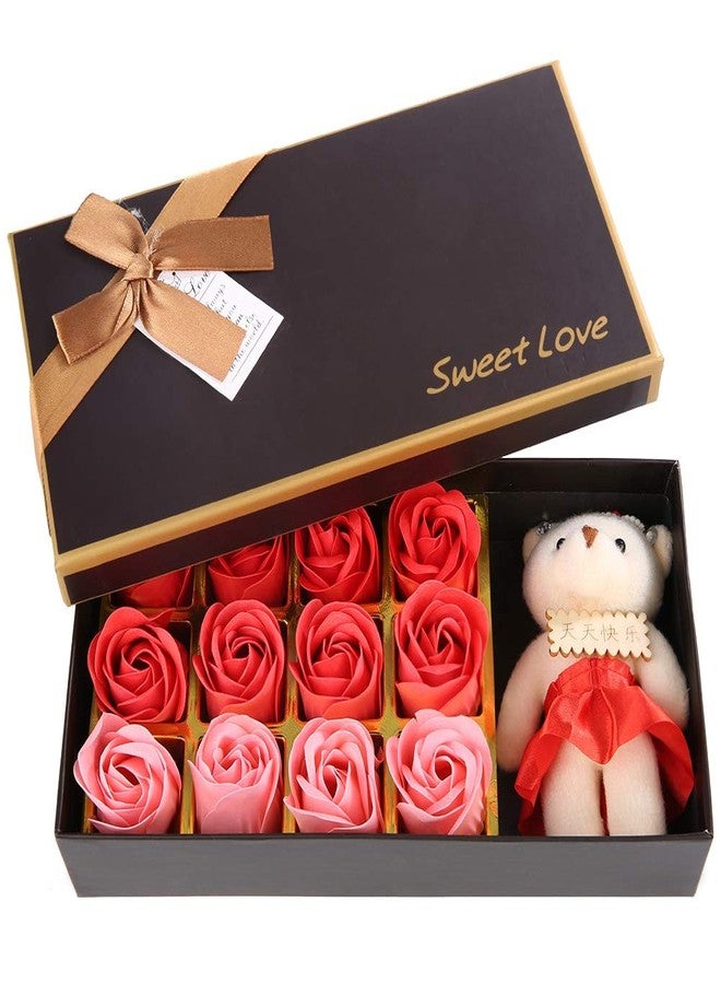 Uxsiya Soap Rose 12 piece Soap Flower for Thanksgiving (Red Gradient - Image 5