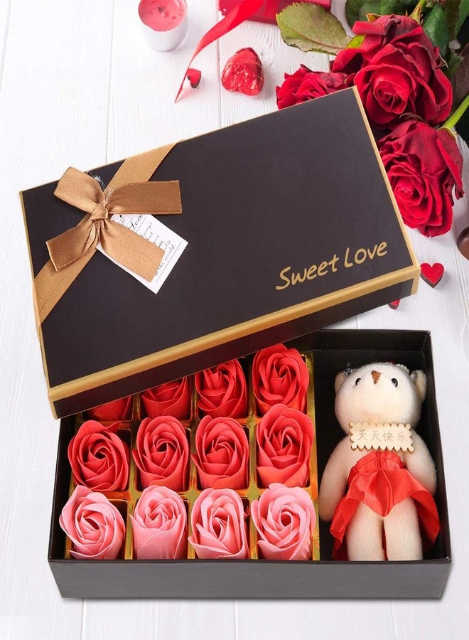 Uxsiya Soap Rose 12 piece Soap Flower for Thanksgiving (Red Gradient - Image 2