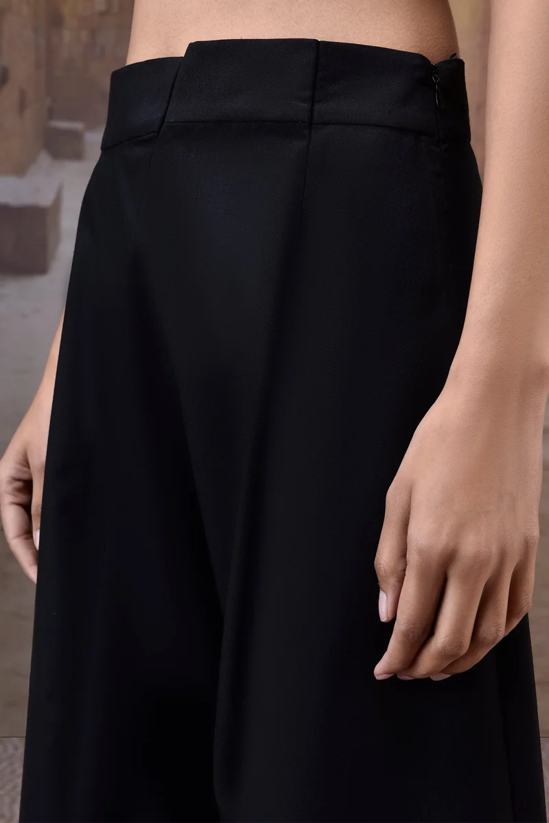 Genes Lecoanet Hemant Black Poly Wool Relaxed Trouser