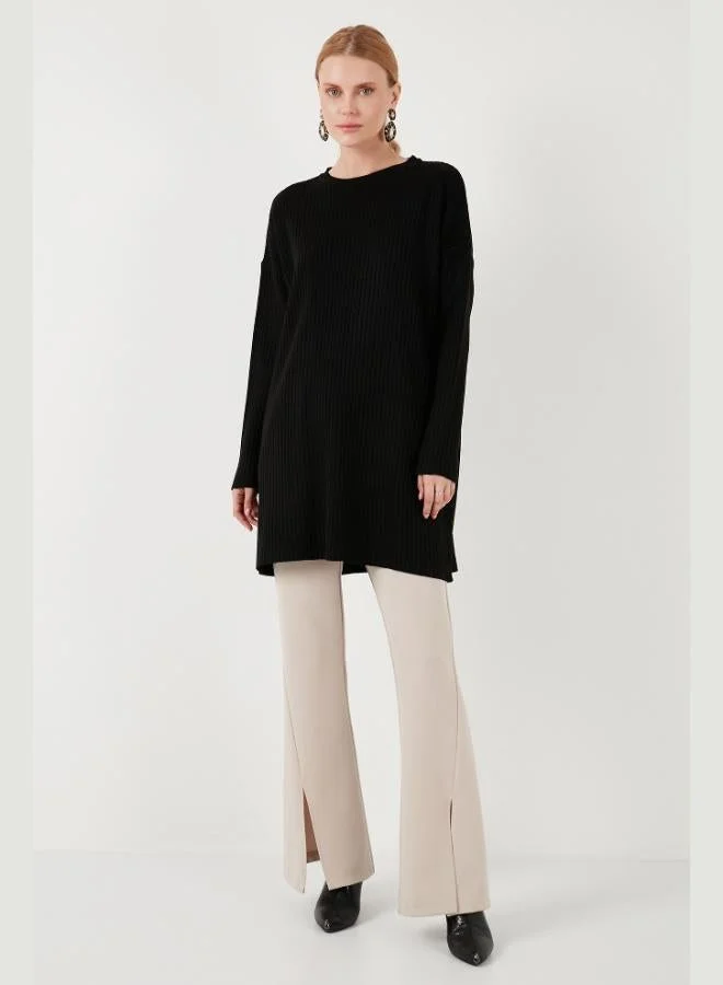 ليلا ليلى تريكو سويتر نسائي بياقة مستديرة