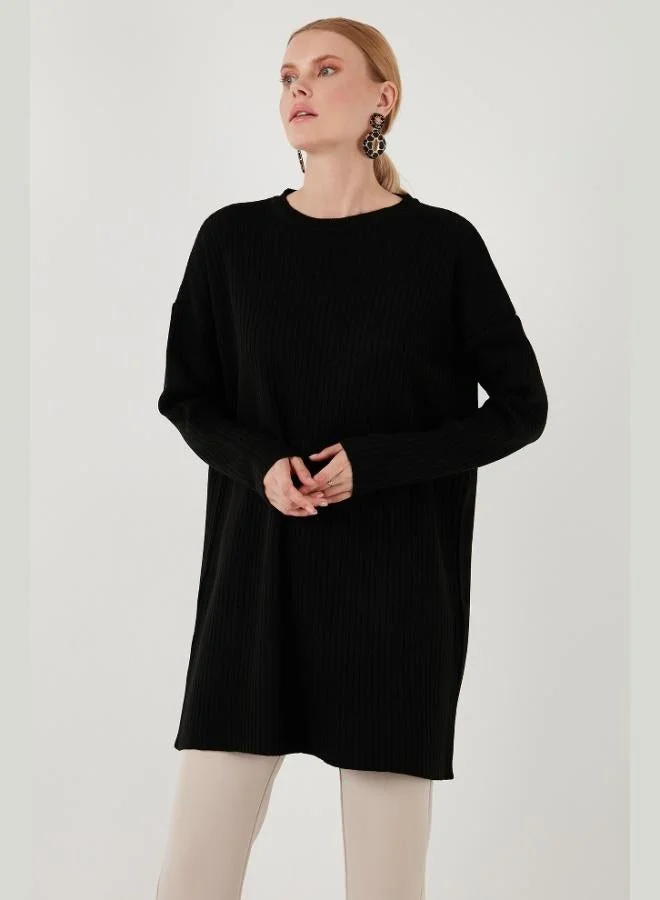 ليلا ليلى تريكو سويتر نسائي بياقة مستديرة