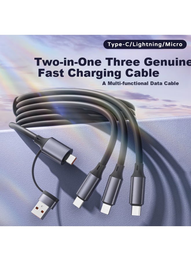 In-1 Super Fast Charging Cable 66w For Apple Iphone 16/15/13/huawei/xiaomi Phones 1.2m Liquid Blue