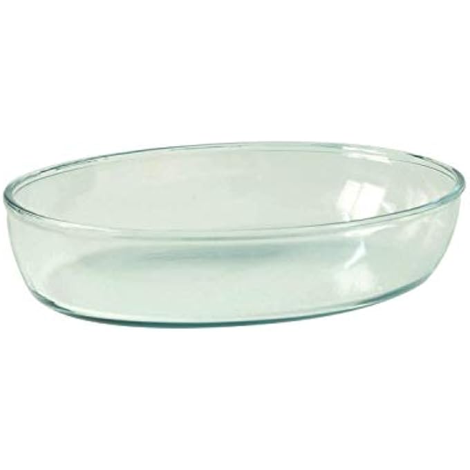 بوركام صينية زجاجية HH Borcam بحجم cm26X18 بيضاوي وتحضير - Image 3