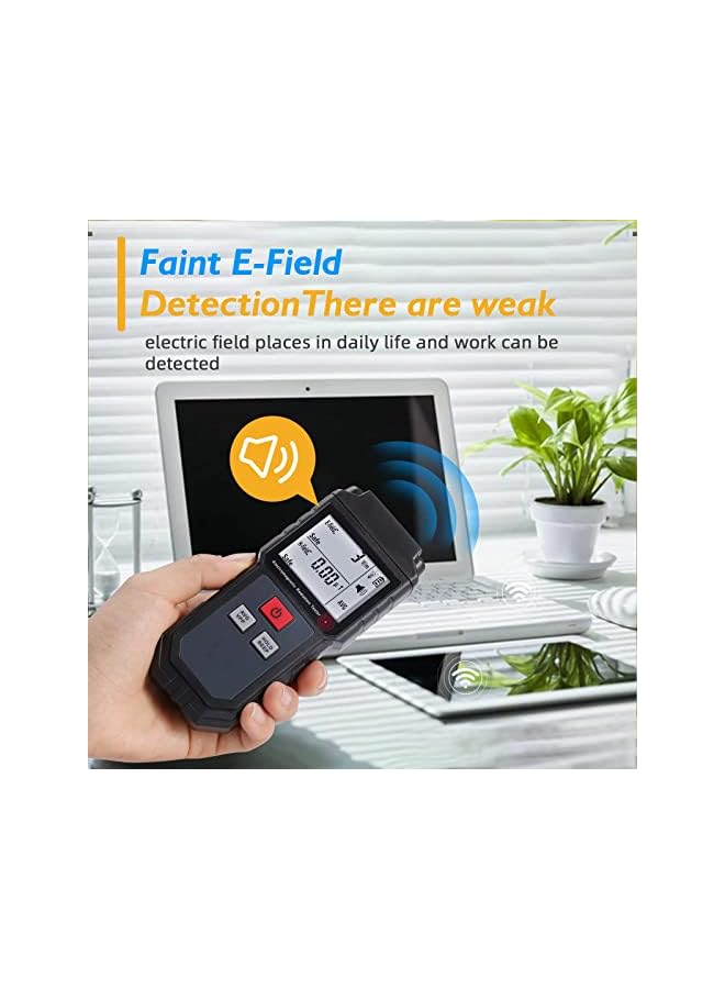 PROMASS promass  Meter, Portable Digital Radiation Detector, Handheld  Detector for Home/Outdoor, Electric/Magnetic Field/Ghost Detector - LED Light & Sound Alarm Black (1-1999V/m, 0.01-99.99μT)  - Image 5