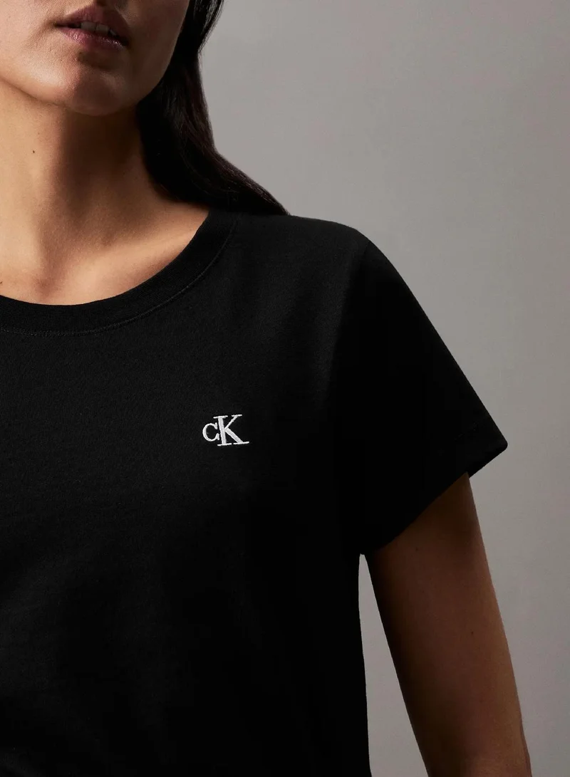 Calvin Klein CK Black Slim Cotton T-Shirt for Women | Best Price UAE