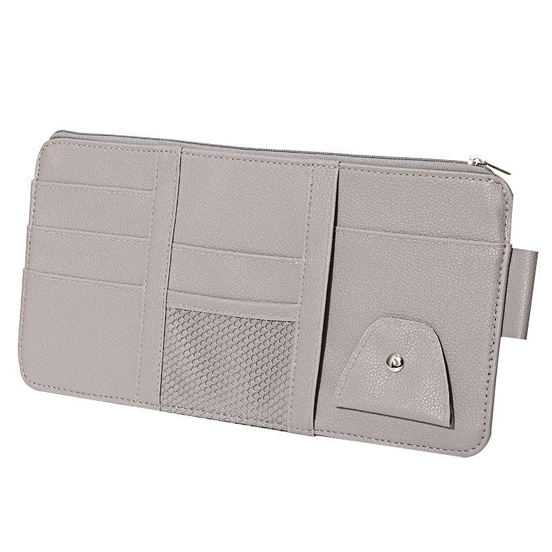 Car Sun Visor Card Holder Business Card Glasses Holder Zipper Car Bill Cd Mobile Phone Id Holder Storage Bag - Image 5
