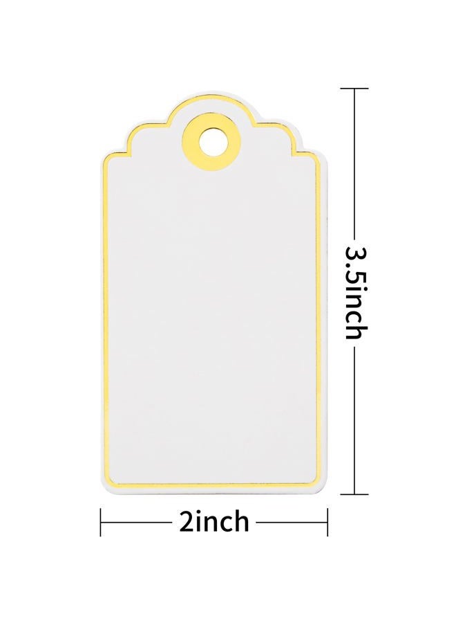 SUNCOLOR 100 PCS 3.5 x 2 inches White Paper Gift Tags with String - Image 2
