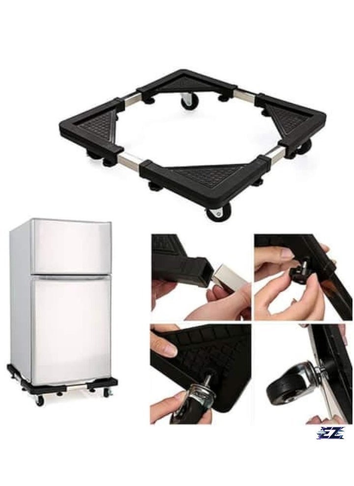الترازون ELTRAZONE Washing Machine Base Universal Furniture Dolly With 4 Wheels Adjustable Size 135 Load Capacity Mobile Stand Holder Rack Bracket For Washer Dryer Refrigerator Easy Move Stabilize Appliances