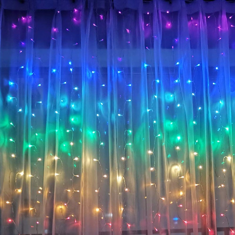 Lexton Lexton Decorative Fairy Curtain Lights 190 LED 98 Feet Long Plug Sourced Decorative Lights Suitable for Home Decor Outdoor Decorations Diwali Christmas Lawn Pack of 1 Multicolor  - Image 4