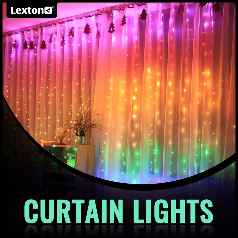 Lexton Lexton Decorative Fairy Curtain Lights 190 LED 98 Feet Long Plug Sourced Decorative Lights Suitable for Home Decor Outdoor Decorations Diwali Christmas Lawn Pack of 1 Multicolor  - Image 2