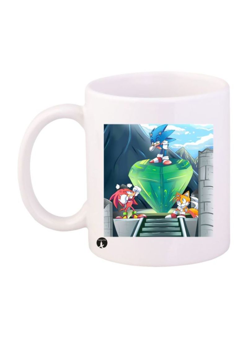 RKN Sonic Video Game Printed Mug White/Black/Blue Standard Size