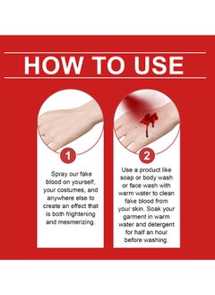 Eelhope Fake Blood Splatter Makeup, Realistic Effects Fake Blood Washable For Scar Wound And Clothes, Easy Dry Flow Fake Blood For Eyes Drips Nose Bleeds, Blood For Cosplay SFX Zombie Vampire Specia, 60ML  - Image 3