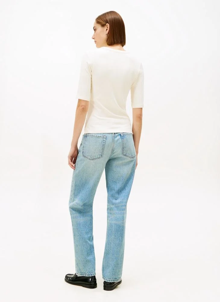 تومي هيلفيغر تيشيرت بياقة دائرية وشعار