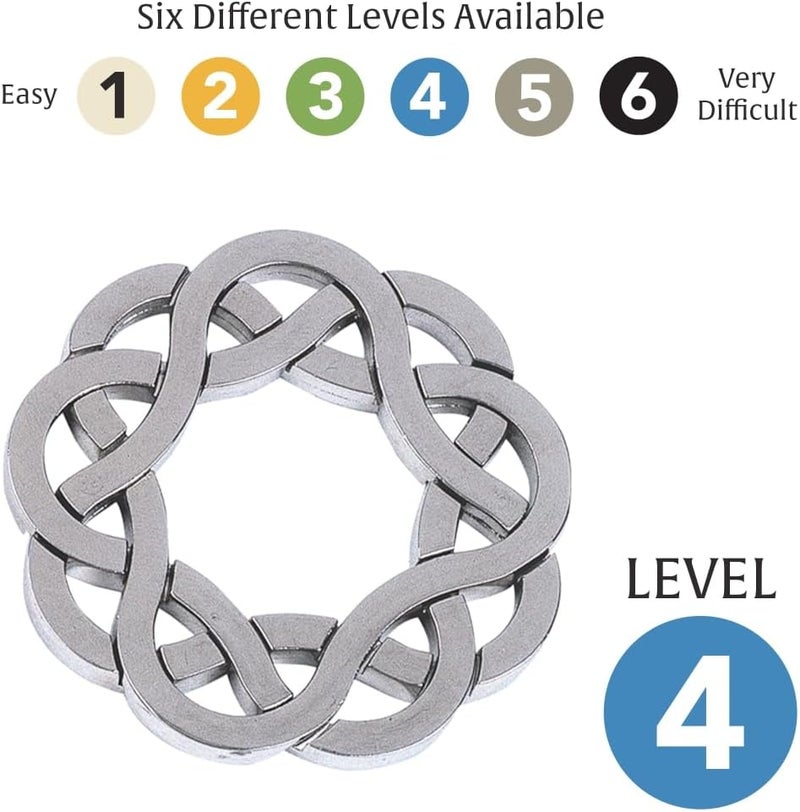 BePuzzled |Coaster Hanayama Metal Brainteaser Puzzle Mensa Rated Level 4, for Ages 12 and Up - Image 4